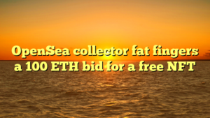 OpenSea collector fat fingers a 100 ETH bid for a free NFT